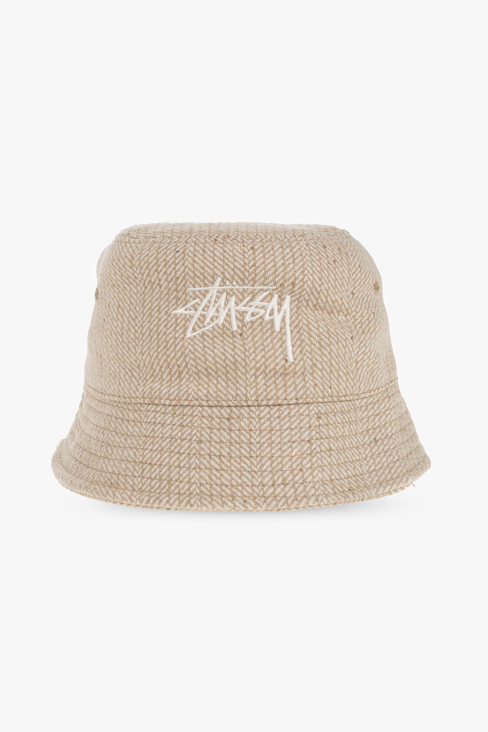 Beige Bucket hat with logo Stussy - Sostenibile Klean kanteen Con